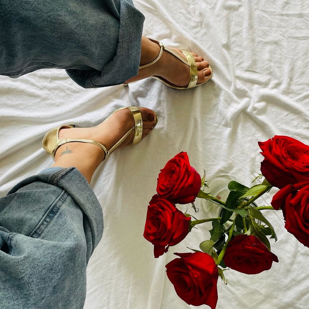 Calvin Klein| Soft Gold Metallic Heels